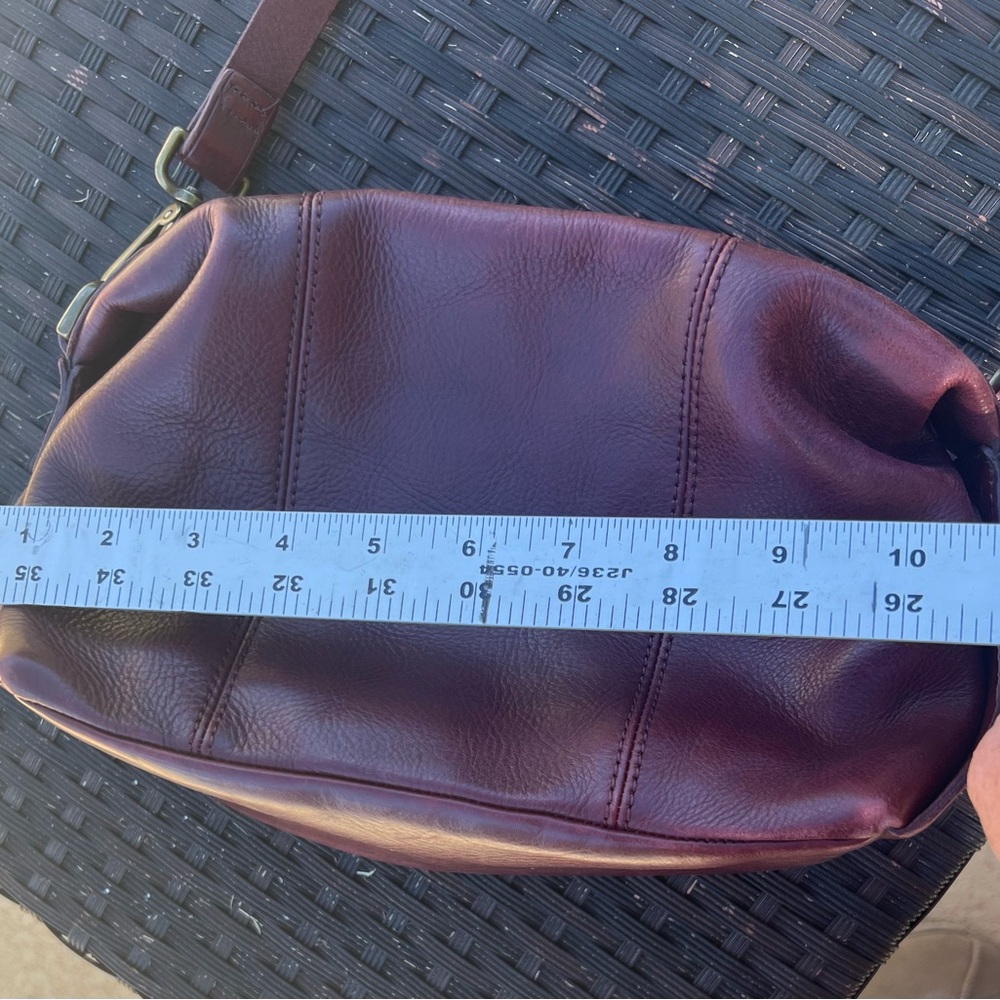 MADEWELL Mini Glasgow Leather Crossbody, red English saddle - Picture 8 of 11